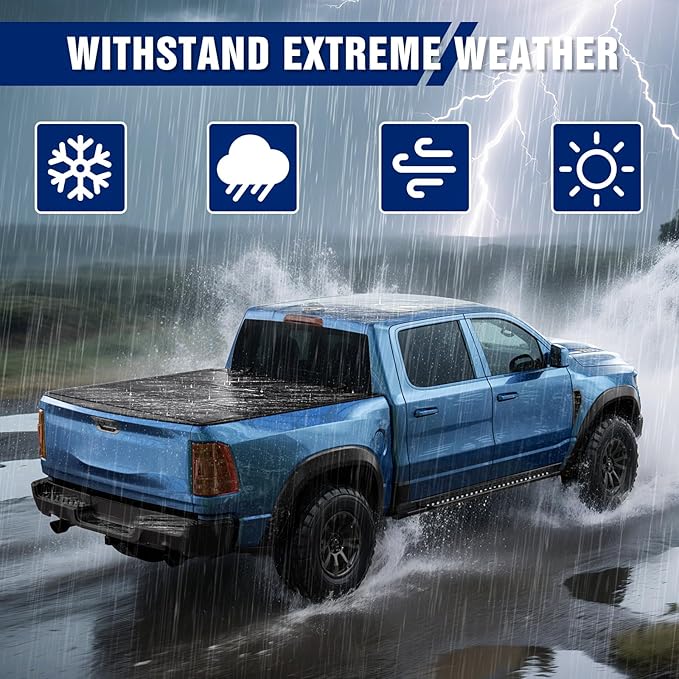 Low Profile Flip Up Truck Bed Tonneau Cover for 2009-2026 Dodge Ram 1500 & 2500 6' 4" Bed Without Ram Box (76.3")