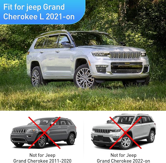 Nilight in Channel Rain Guards for Jeep Grand Cherokee L 2021 2022 2023 2024 Window Deflectors, Vent Window Visors-4PCS