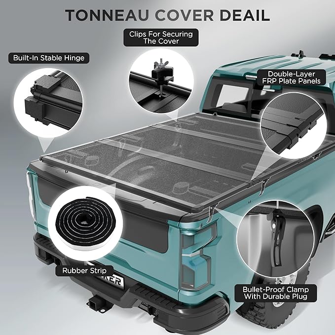 Hard Tri Fold Truck Bed Tonneau Cover Compatible with Chevy Silverado GMC Sierra 1500 New Body Style 2019-2025,Fits 5.8 ft Bed