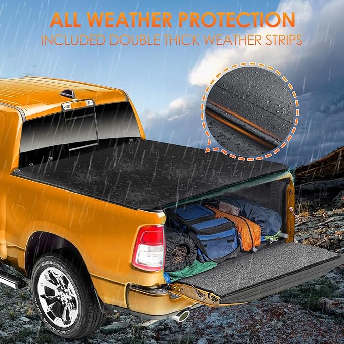 Nilight Soft Roll Up Truck Bed Cover Compatible with Ram 1500 2019 2020 2021 2022 2023 2024 2025 New Body Style,6.4ft