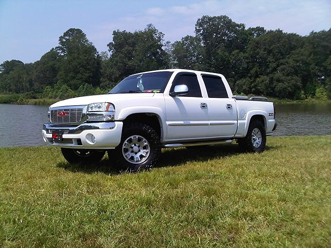 4pcs Outside Mount Rain Guards/Window Visors fit for most 2000-2006 Chevy/GMC/Cadillac Crew Cab Truck and Suv,Side Window Wind Deflectors also fits some 2007 HD Classic Crew Cab 94355