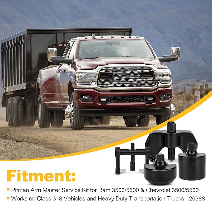 Pitman Arm Master Service Kit for Medium to Heavy Duty Transportation Trucks, Pitman Arm Master Service Kit Works on Class 3-8 Vehicles and Equipment, Replace 20388