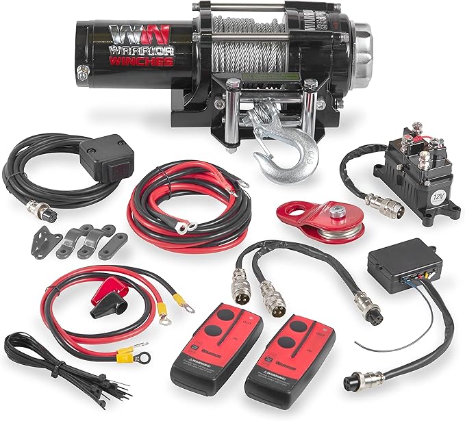 Warrior Winches Ninja 3500 lbs - Premium 12V Electric ATV/UTV Winch with Steel Cable, Compact and Powerful 12 Volt ATV Winch - Comes with Wireless Remote - Perfect for ATV, UTV, Boat, Trailer