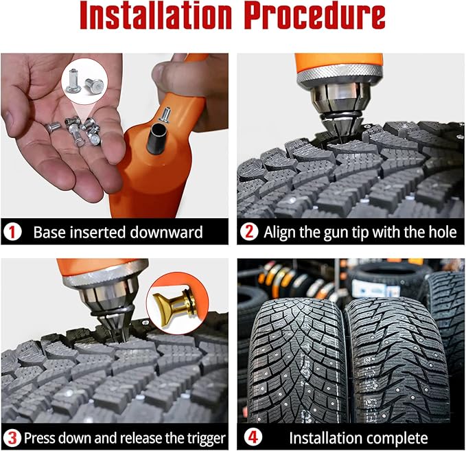 Tire Stud Gun 9mm Base Flange Tire Studs Tool Winter Snow Tire Stud Gun Installation Air Gun Tool for 8.8mm/9mm Base Flange Tire Studs