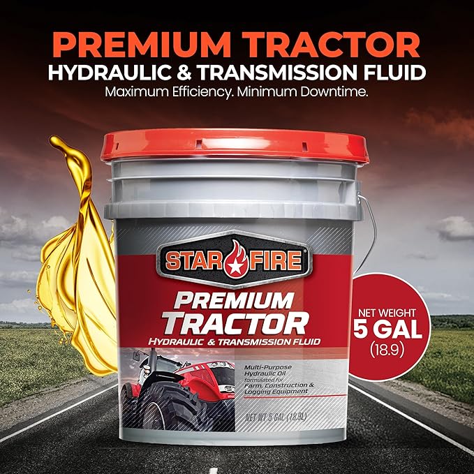 STARFIRE Premium Tractor Hydraulic & Transmission Fluid – 5 Gallon Pail – Multi-Purpose Hydraulic Oil for Tractors, Wet Brakes & Off-Highway Equipment – J20C Spec Equivalent