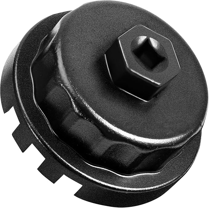 Oil Filter Wrench for Toyota, Lexus, Camry,Oil Filter Removal Tool for Runner, Tundra, Tacoma 2.5-5.7L Engine 64mm 14 Flutes, Black Oil Filter Tool