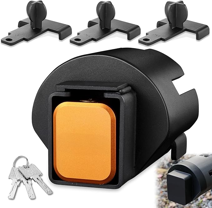 Upgraded Trailer Hitch Lock - Trailer Coupler Lock Fits 1-7/8", 2" and 2-5/16" Couplers, Heavy Duty Trailer Tongue Lock with Weatherproof Silicone Cover, Trailer Tongue Lock for RV, Trailer, Boat
