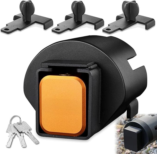 Upgraded Trailer Hitch Lock - Trailer Coupler Lock Fits 1-7/8", 2" and 2-5/16" Couplers, Heavy Duty Trailer Tongue Lock with Weatherproof Silicone Cover, Trailer Tongue Lock for RV, Trailer, Boat