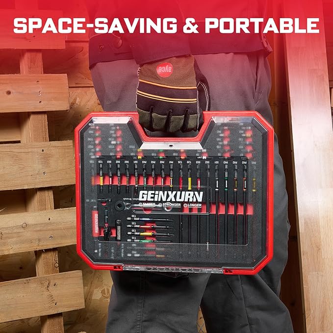 58Pcs Screwdriver Set Include 53Pcs Impact Screwdriver Bits Set,Mini Wrech,Step Drill, 1/4”Socket Adapter and Impact Bit Extension with Tool Box for Home Repairs DIY