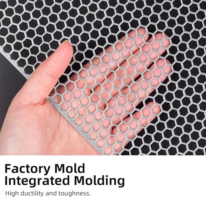 AggAuto 47x16 inches Car Pickup Truck Grill Mesh Spoiler Bumper Vent Aluminum Alloy Automotive Grille Insert Air Intake Racing Honeycomb Hole 6mm Spacing 1mm Silver