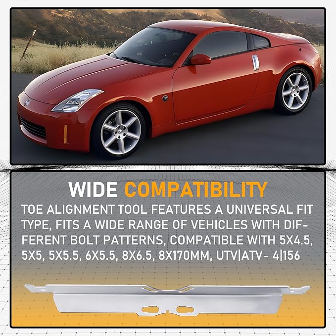 2 Pack Toe Alignment Tool Plates with Measuring Tape, Wheel Alignment Tool Kit for Cars, Trucks, SUVs, Sturdy and Compact Plates for Fast, Accurate Wheel Alignment Measurements