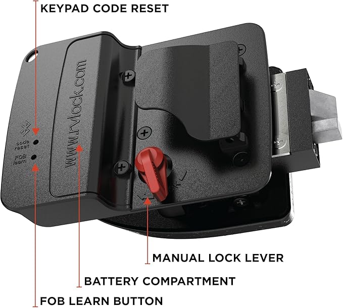RVLOCK V4 Premium Metal RV Door Lock with Keypad and Remote, Secure and Convenient Keyless Camper Door Lock Replacement, Durable Replacement for Trailers, Patented Security Technology