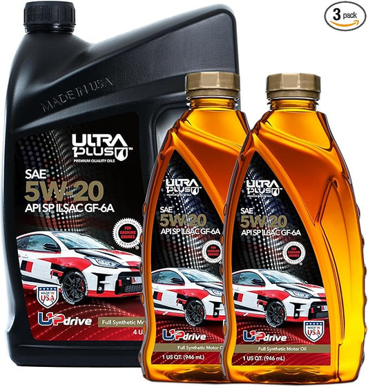 ULTRA 1PLUS SAE 5W-20 Full Synthetic Motor Oil API SP ILSAC GF-6A - 5W20 motor oil, 6 Quarts