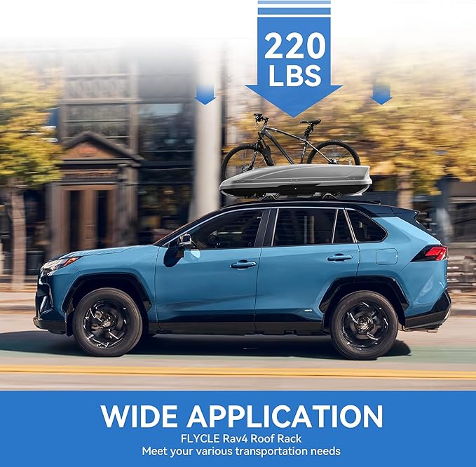 220LBS Roof Rack Cross Bars for 2019-2025 RAV4 XLE XSE Premium Limited Hybrid LE with Side Rails, Lockable Aluminum Crossbars Cargo Rooftop Luggage Canoe Kayak Bicycle roof Bag