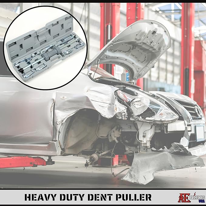 ATE Pro. Tools - Heavy Duty Slide Hammer Dent Puller Set, 13LB Universal Slide Hammer Auto Body and Truck Repair Tool, Multi-use Dent Repair Tool for Cars, Trucks, and More - 18pc Set w/case