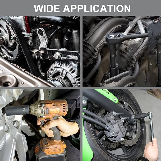 MacWork 29 Pieces Impact Socket Set, 3/4-Inch Drive, Standard, SAE 3/4 inch to 2-1/2 inch, CR-V Alloy Steel, 6-Point Sockets with a Storage Case