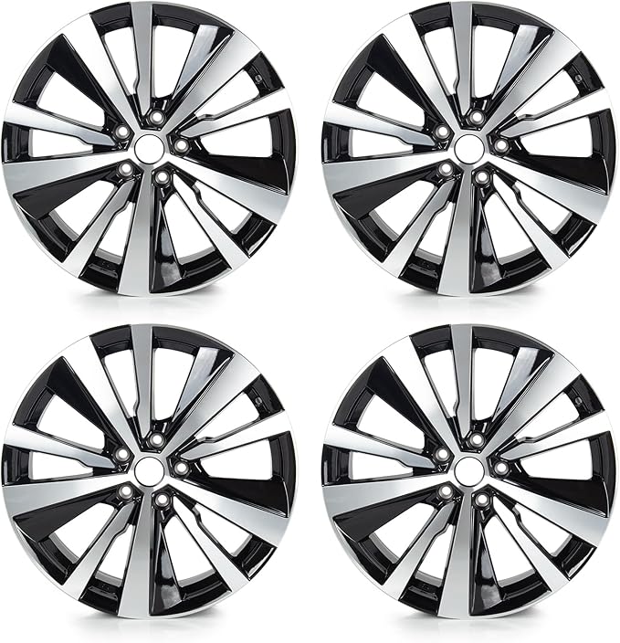 New 19"x8'' Aluminum Alloy Replacement for OE Wheel Rim Compatible with Nissan-Altima 2019-2022, Machined Black, 62785, PCD 5x114.3, Set of 4