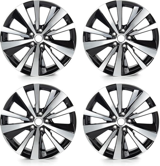 New 19"x8'' Aluminum Alloy Replacement for OE Wheel Rim Compatible with Nissan-Altima 2019-2022, Machined Black, 62785, PCD 5x114.3, Set of 4