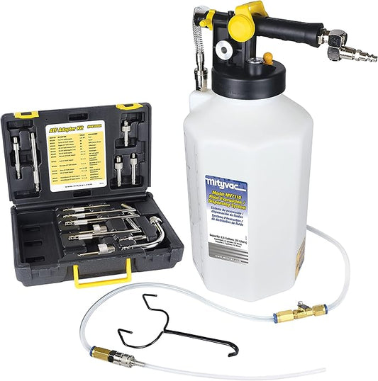 Mityvac MV7412 ATF Sealed Transmission Fluid Extractor and Refill Kit, 2.5 Gallon (10 Liter), Compressed Air, Isolated Flow Control, Pressure/Vacuum Switch Valves, MVA575 Flex Hose with Control Valve