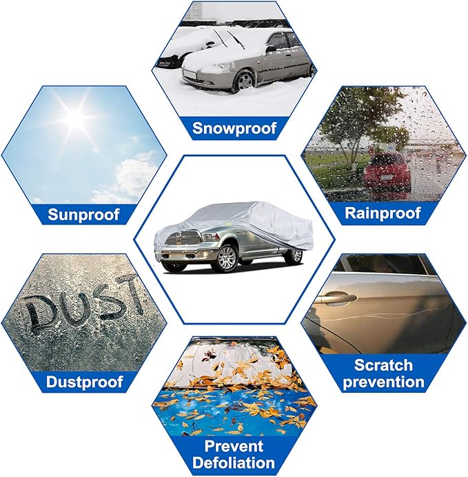 Truck Waterproof Cover Fit Nissan Frontier 1998-2025 (Crew Cab/King Cab), Weatherproof All Weather Full Pickup Cover, Outdoor Sun UV Rain Dust Protection.(from US Warehouse, Within 3-7 Days)