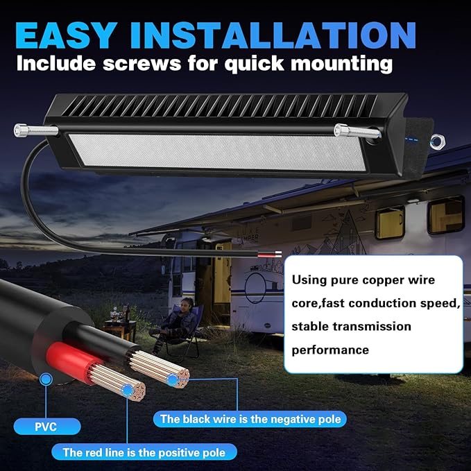 SKTYANTS 13" Exterior LED Flood Lighting Fixture, led rv Light Exterior Lights, 6000K Super Bright, 12V/24V DC, High Lumen Output Low Current Draw, IP 67 Waterproof for RV Boat