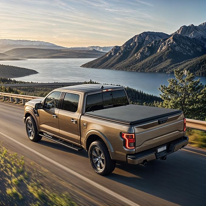 Soft Tri-fold Tonneau Cover Fit for Ford F-150 F150 2015-2025, Fleetside 5.5 Ft Bed