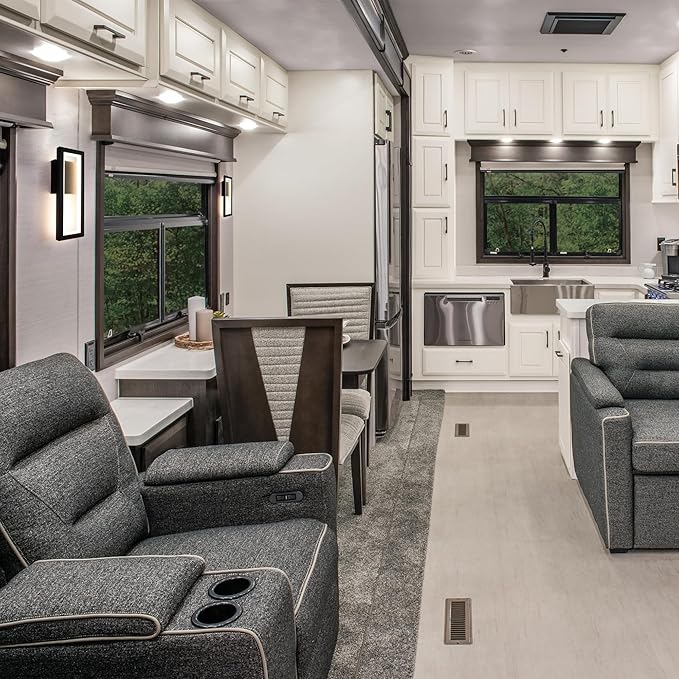 2Packs 12V RV Reading Lamp, RV Interior Vanity Lighting with Switch, 10W, Matte Black Metal Finished with Acrylic Lens, RV Wall Mount Interior Light for Boat, Camper, Truck, Trailer, Caravan