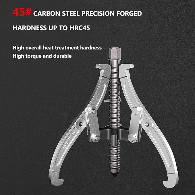 Heavy Duty 3 Jaw Gear Puller, 10'' 12'' 14'' 16'' 2 Jaw or 3 Jaw Pulley Puller Tool, Ideal for pulling hubs, flanges, gears, pulleys, flywheels, and bearings off of shafts, Carbon Steel Pulling Horse(
