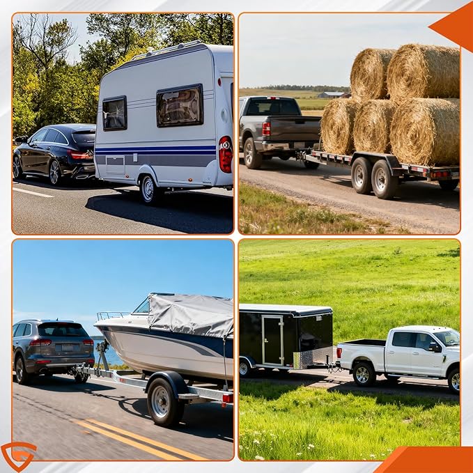 2-5/16" Heavy Duty Trailer Hitch Lock, Anti-Theft Ball Coupler & Safety Chains Lock for RV, Pop-Up Camper, Boat, Truck, Motorcycle, ATV, UTV, Flatbed, Cargo, Dump, and Utility Trailers