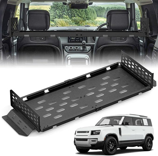Rear Trunk Cargo Rack Basket Compatible with 2020 2021 2022 2023 2024 2025 Land Rover Defender, Interior Storage Luggage Carrier Tray Shelf Stand Organizer (Heavy Duty 350 LBS, Black)