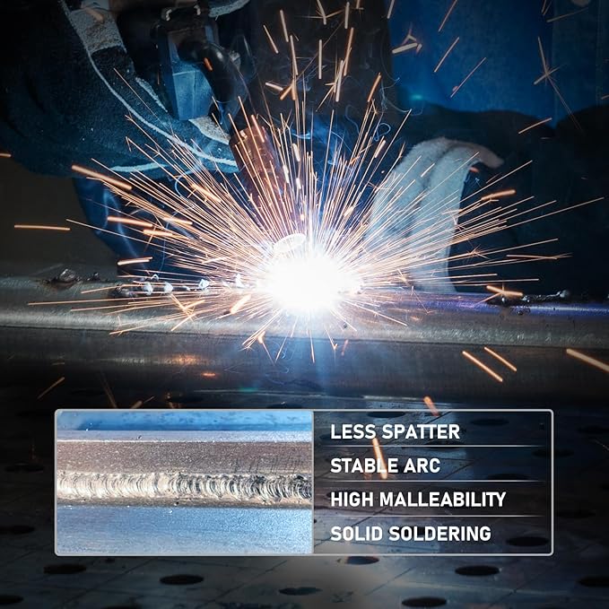 Flux Core Welding Wire E71T-GS 0.035" Gasless MIG Wire - 2LB ABS Spool for Mild/Carbon/Galvanized Steel (Indoor & Outdoor Use)