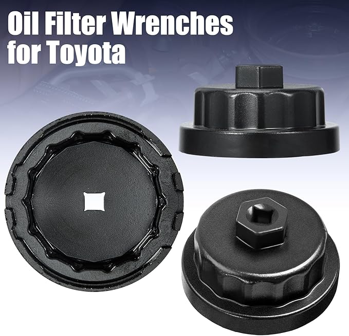 Oil Filter Wrench for Toyota, Lexus, Camry,Oil Filter Removal Tool for Runner, Tundra, Tacoma 2.5-5.7L Engine 64mm 14 Flutes, Black Oil Filter Tool