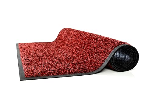 Guardian Platinum Series Indoor Wiper Floor Mat, Rubber with Nylon Carpet, 4'x13', Red