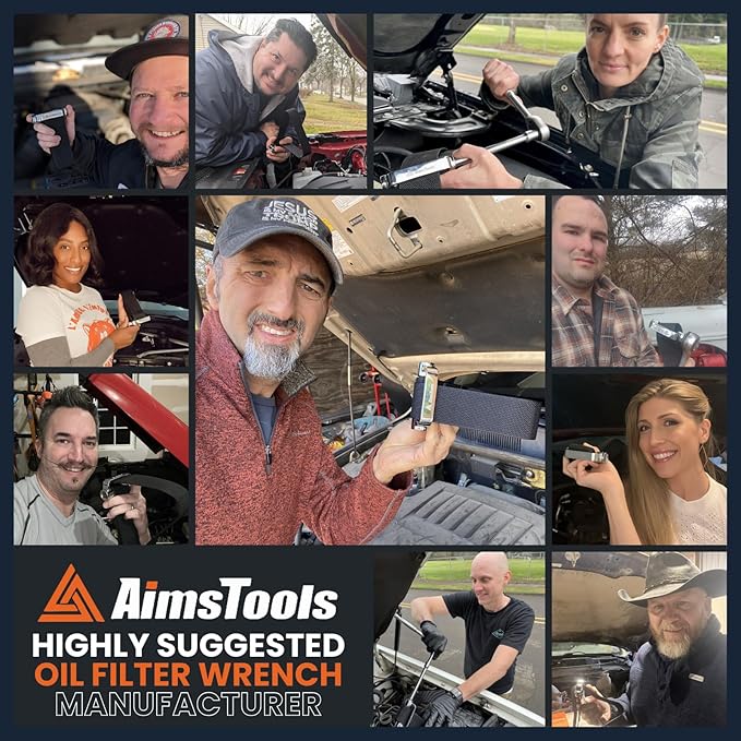 Oil Filter Wrench Tool with Positive Grip Handle for Cars & Motorcycles Multi-Purpose Removal Tool from 2-51/64 inch to 3-7/64 inch(71 mm to 79 mm), Auto Repair Tool