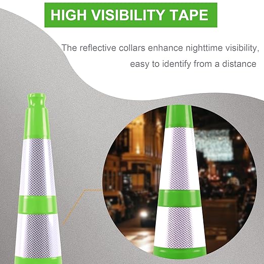 OrangeStar 6 Pack 36" Traffic Safety Cones, Green Parking Cones Construction Cones with Reflective Collar, Heavy Duty Base for Roadwork, Highway, Parking Lot Safety, Warehouse, Indoor & Outdoor Use