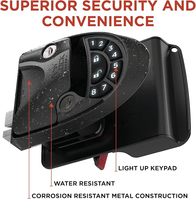RVLOCK V4 Premium Metal RV Door Lock with Keypad and Remote, Secure and Convenient Keyless Camper Door Lock Replacement, Durable Replacement for Trailers, Patented Security Technology
