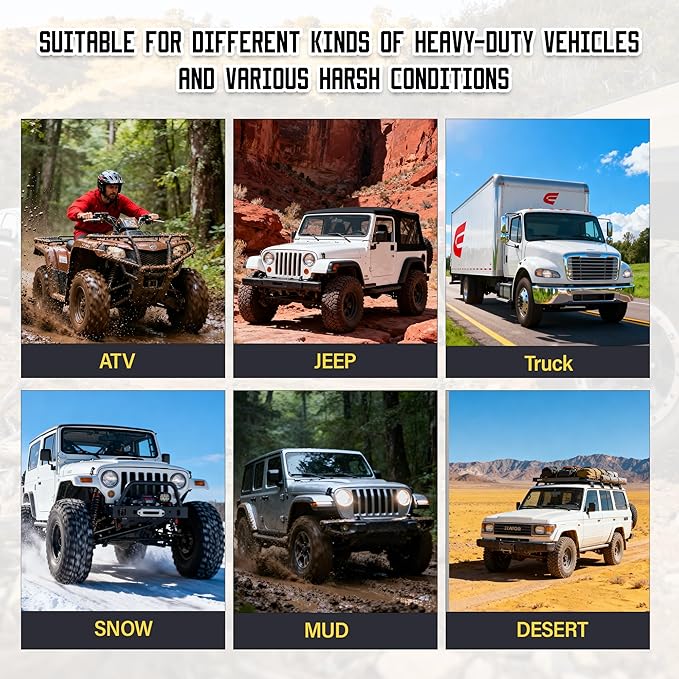 Kinetic Recovery Rope, 1 inch x 30 Feet Heavy Duty Kinetic Tow Ropes with 2Pcs Soft Shackles 30864 LBS Break Strength, Snatch Towing Strap Rope Kit for Offroad Vehicle Truck ATV UTV Car Tractor