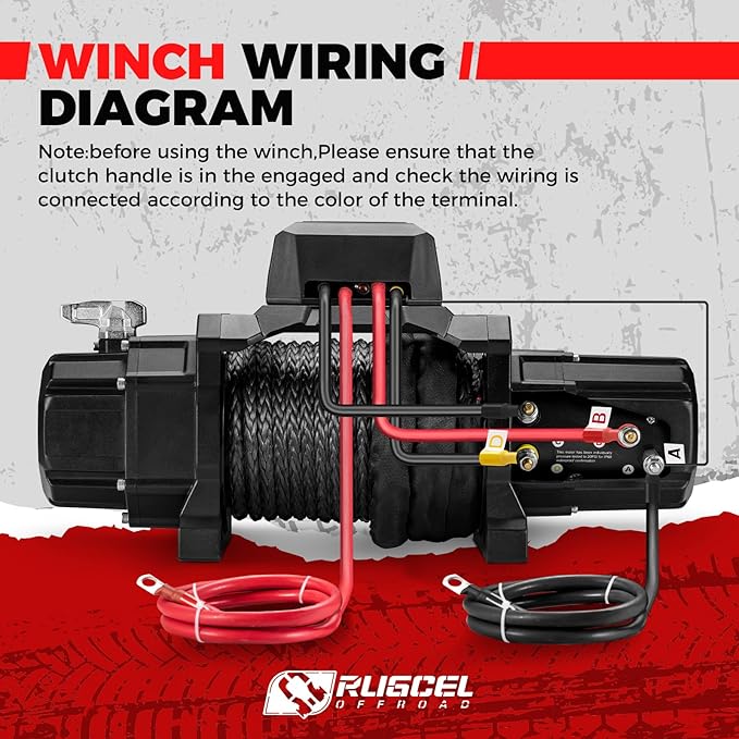 RUGCEL WINCH 20000lb 24V Extreme Duty Truck Winch, Waterproof Electric Synthetic Rope, Black Rope, for Truck,Van, 2 in 1 Wireless Remote Control, Tank Series.