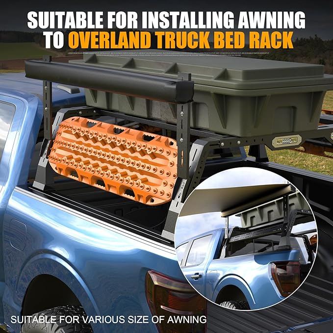 Universal Overland Truck Bed Rack Mounting Brackets for Ford F-Series, for Ram 1500/2500/3500, for Tacoma, for Frontier, for Gladiator JT,for Ranger, for Colorado & Canyon, Silverado & GMC Serria