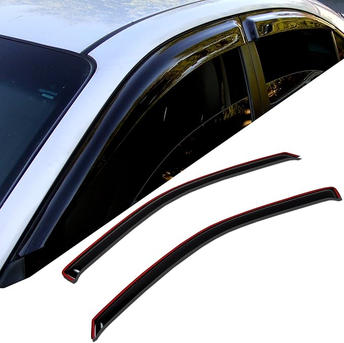 TuningPros WD-746 Tinted Smoke Out-Channel Window Visor Deflector Rain Guard 4-pc Set