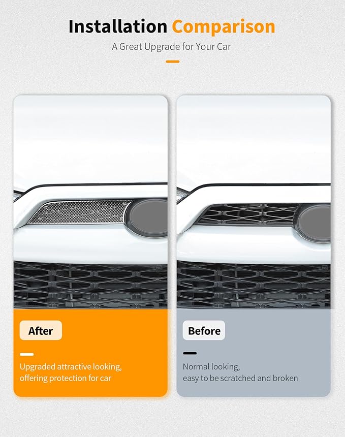 Hoolcar Front Grill Mesh Cover Center Grille Protector Insert Compatible with Toyota 4Runner 2010-2023, Exterior Accessories, Silver