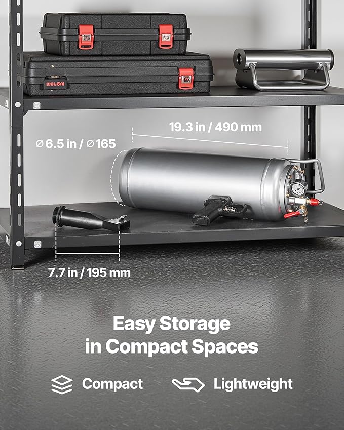 VEVOR Portable Tire Bead Seater, 2.6 Gal/10 L Air Bead Blaster, Handheld Tire Inflator Tool, 87-116 PSI Operating Pressure, Trigger Seating Inflator for Car, Compact SUV, Light Truck, E-Bike, RV, ATV