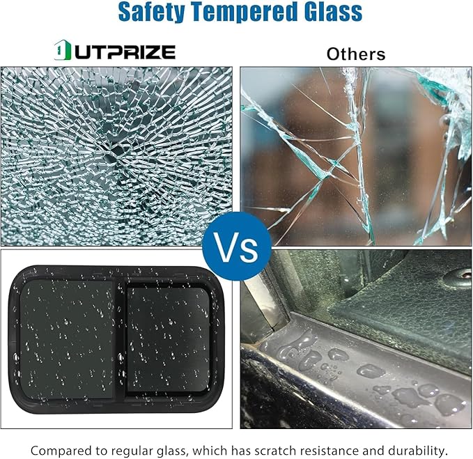 2 Pack Horizontal RV Window, 30" W x 20" H Tinted Sliding RV Window with Net Screen and Trim Ring, Suitable for 15/16" or 1-3/8" and Slightly Thicker Up to 1/16" Walls, DOT Approved