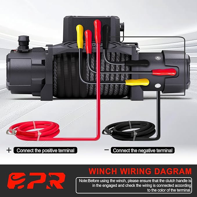 OPENROAD 10000 lbs Winch with Synthetic Rope and 2 Wireless Remotes -Panther Series 3S