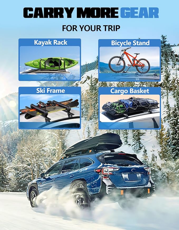 FengYu 300lbs Roof Rack Cross Bars Compatible with Subaru Outback Wilderness 2022-2026 (Only Fit Wilderness), Lockable 300lb Aluminum Roof Rails Crossbars Cargo Bars Rooftop Black