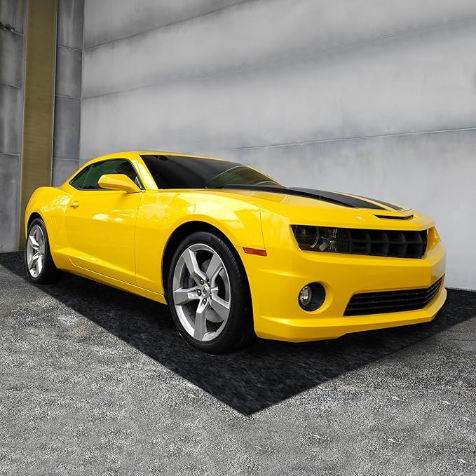 36"x60" Garage Floor Mat & Oil Spill Mat, Heavy Duty Under Car Mat for Garage & Driveway, Protects Against Oil, Chemicals & Stains with TPE Anti-Leak Backing, Reusable & Washable