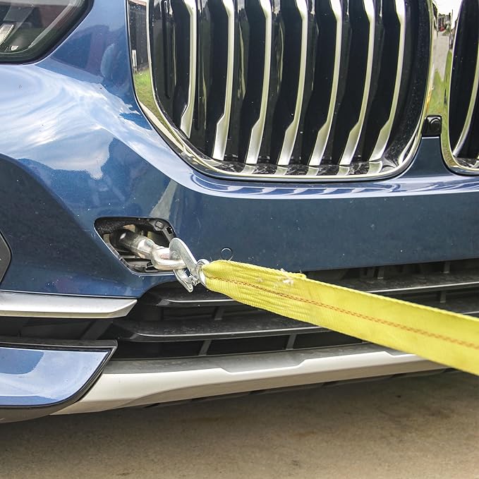 HFS(R) Heavy-Duty Tow Strap with Hooks | 10,000-Pound Capacity | Woven Polyester Webbing |HD Truck Recovery, ATV Towing, and Vehicle Rescue |Tow Rope for Versatile Applications 2 Inch X 30 Ft