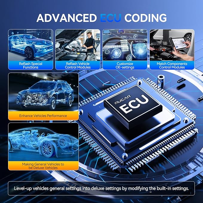 MUCAR 892BT AI-Assisted Bidirectional Scan Tool, Full System OBD2 Scanner, Bi-Directional OBD2 Scanner Diagnostic Tool,ECU Coding, 35 Services, FCA Autoauth, CANFD and DOIP, Free Lifetime Upgrade