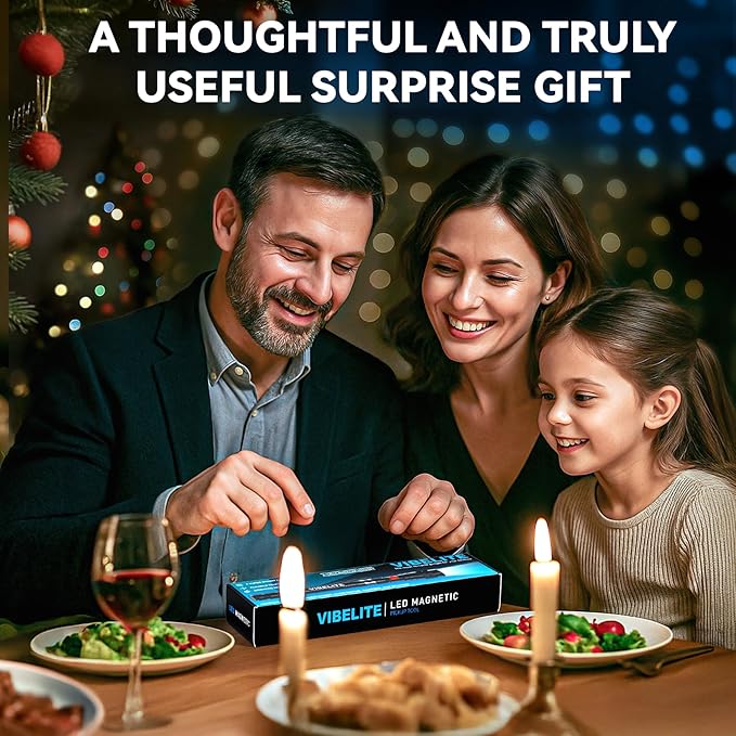 VIBELITE Extendable Magnetic Flashlight with Telescoping Magnet Pickup Tool-Cool Gadget Christmas Gifts Stocking Stuffers for Men, Teen Boys, Husband, Dad, Father, Mechanic, Him, Women, Black