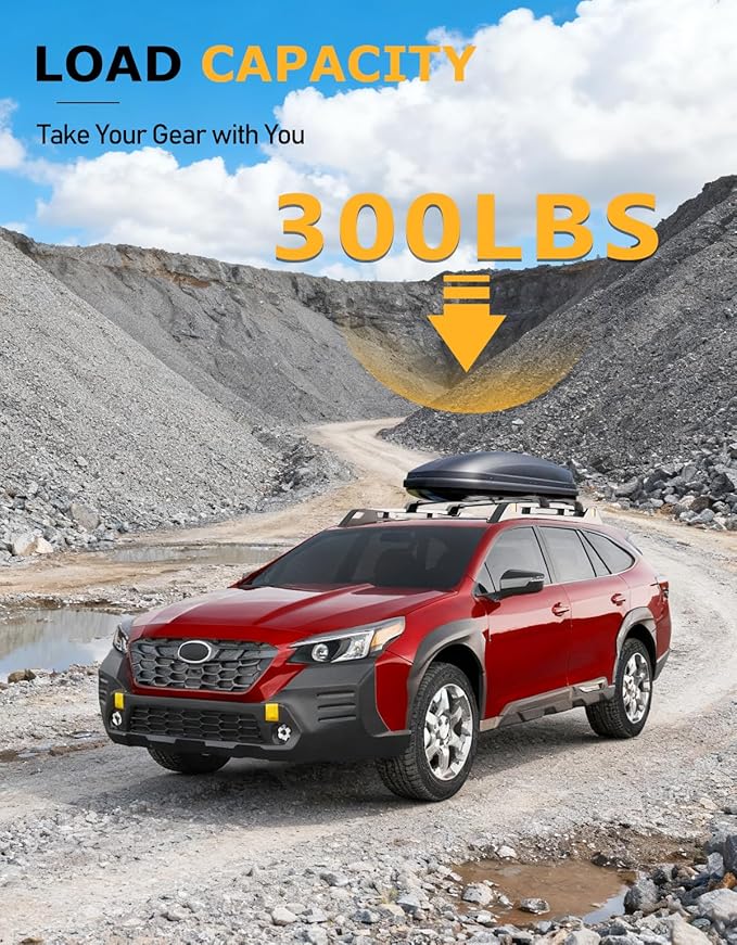 Tuyoung 300lbs Roof Rack Cross Bars Compatible with Subaru Outback Wilderness 2022-2026 (Only Fit Wilderness), Lockble Heavy Duty Aluminum Roof Crossbars Rooftop Luggage Racks